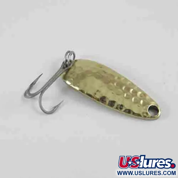 Vintage  Luhr Jensen Krocodile, 1/3oz Hammered Brass fishing spoon #2964