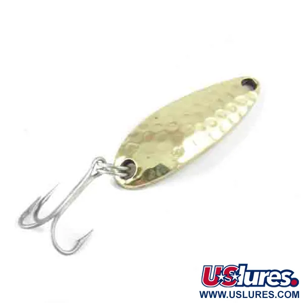 Vintage  Luhr Jensen Krocodile, 1/3oz Hammered Brass fishing spoon #2964