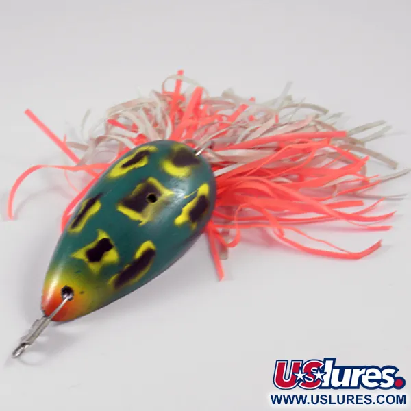 Vintage  Swamp Fox Weedless Original Moss Boss, 1/3oz Frog (Green / Yellow) fishing spoon #2969