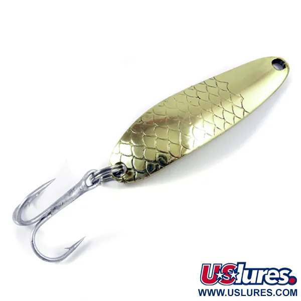 Vintage  Luhr Jensen Krocodile Die #3, 1/3oz Gold fishing spoon #2975