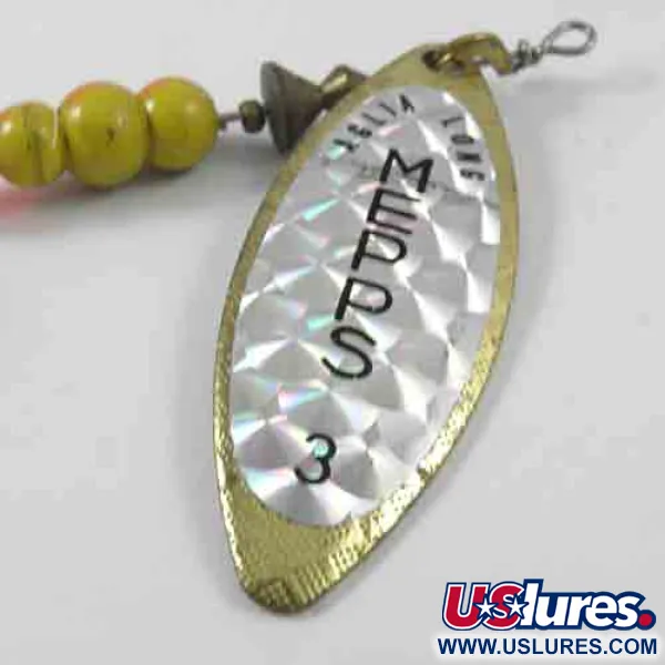 Vintage   Mepps Aglia Long 3 Dressed, 2/5oz Brass spinning lure #2989