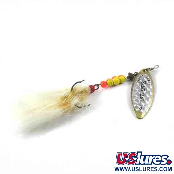 Vintage   Mepps Aglia Long 3 Dressed, 2/5oz Brass spinning lure #2989