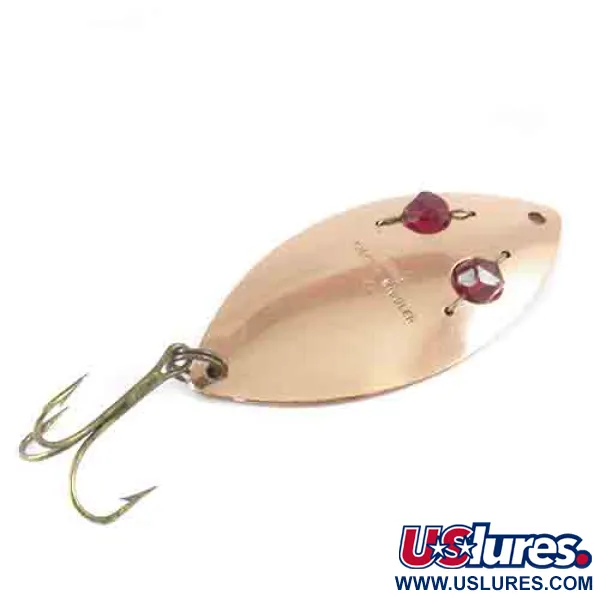Vintage   Gibbs Ruby Eye Wiggler, 1 1/4oz Copper fishing spoon #2993