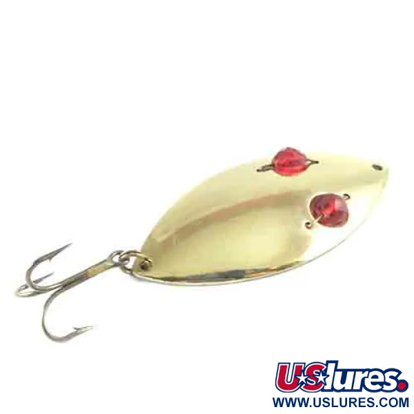 Vintage  Hofschneider Red Eye Wiggler, 3/4oz Brass fishing spoon #2994