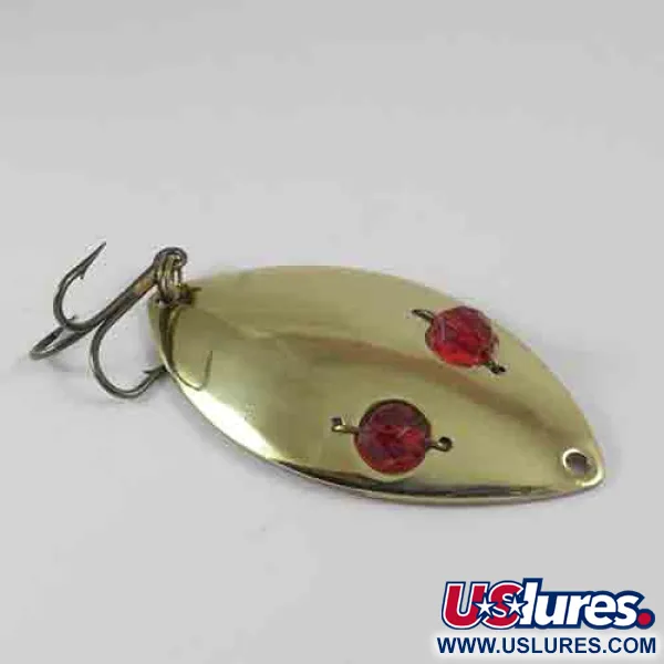 Vintage  Hofschneider Red Eye Wiggler, 3/4oz Brass fishing spoon #2994