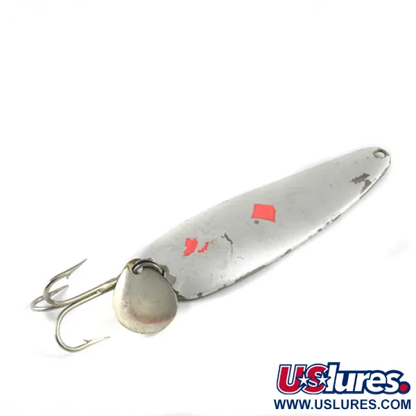 Vintage  Worth Chippewa, 3/4oz Steel Pearl / Nickel fishing spoon #2998