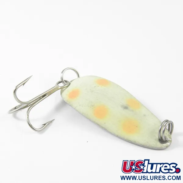 Vintage  Seneca Little Cleo (Hula Girl), 1/3oz White / Red / Nickel fishing spoon #3009