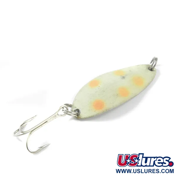 Vintage  Seneca Little Cleo (Hula Girl), 1/3oz White / Red / Nickel fishing spoon #3009