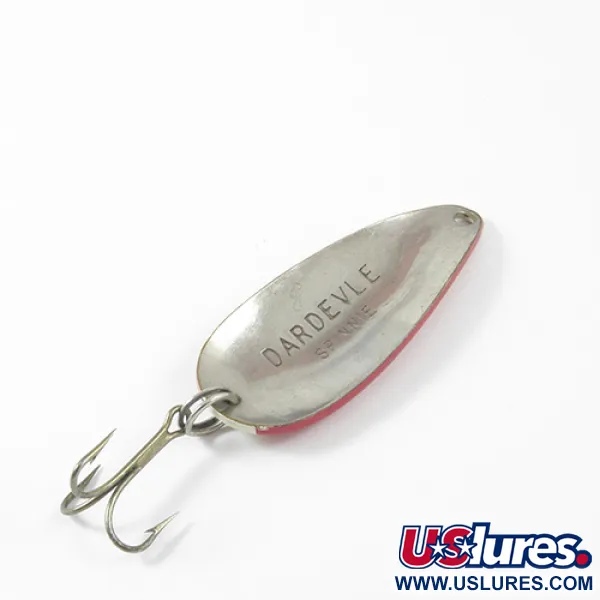 Vintage  Eppinger Dardevle Spinnie, 1/3oz Red / Ivory / Nickel fishing spoon #3011