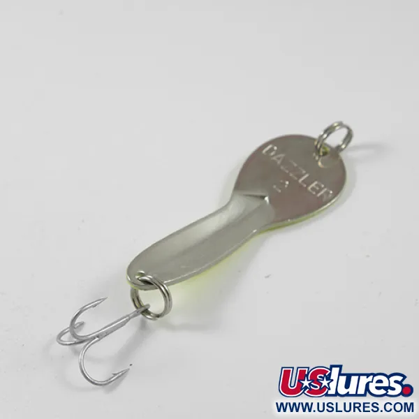 Vintage  Acme Dazzler #2, 1/4oz Yellow / Nickel fishing spoon #3021