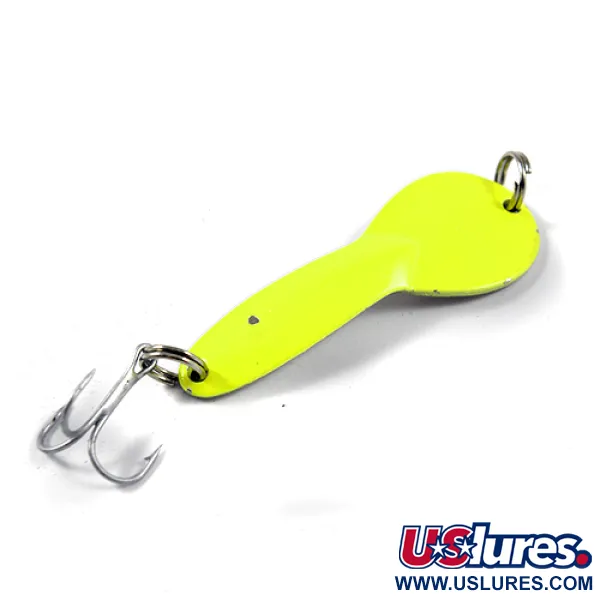 Vintage  Acme Dazzler #2, 1/4oz Yellow / Nickel fishing spoon #3021