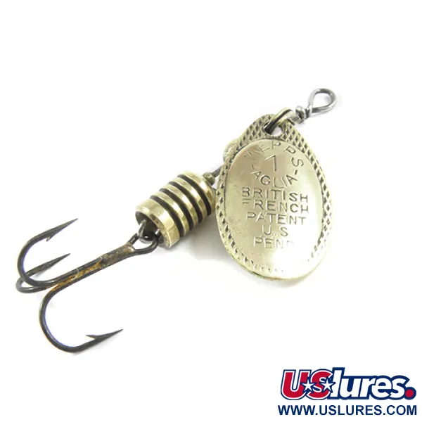 Vintage   Mepps Aglia 1, 1/8oz Brass spinning lure #3028