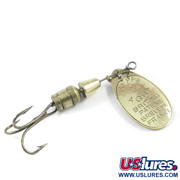 Vintage   Mepps Aglia 2, 3/16oz Brass spinning lure #3029