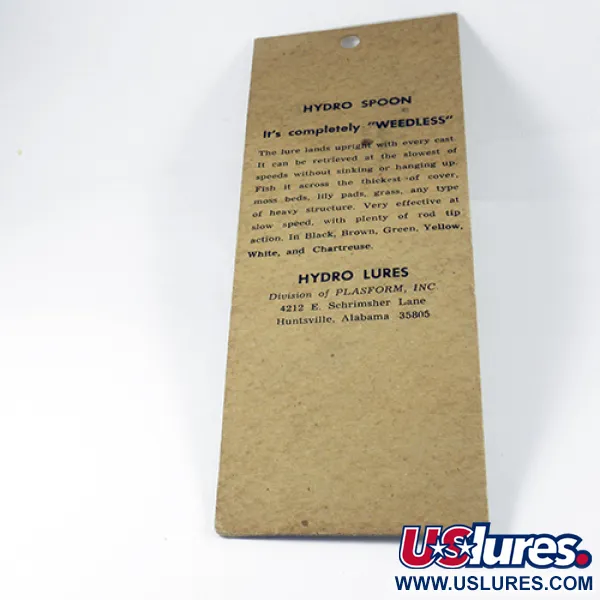  Hydro Lures Weedless Hydro Spoon, 1/2oz White / Gray / Red fishing spoon #3039