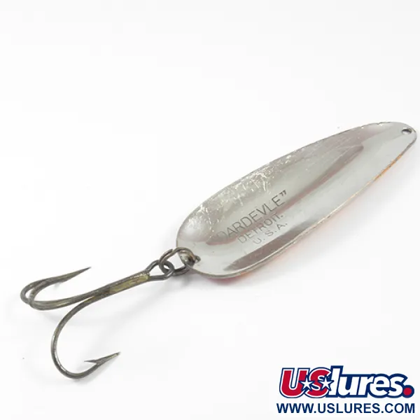 Vintage  Eppinger Dardevle, 1oz Red / Orange / Nickel fishing spoon #3044