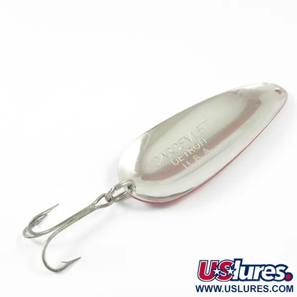 Vintage  Eppinger Dardevle Dardevlet , 3/4oz Red / White / Nickel fishing spoon #3047