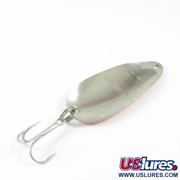Vintage  Glen Evans Evans, 3/4oz Red / White / Nickel fishing spoon #3048