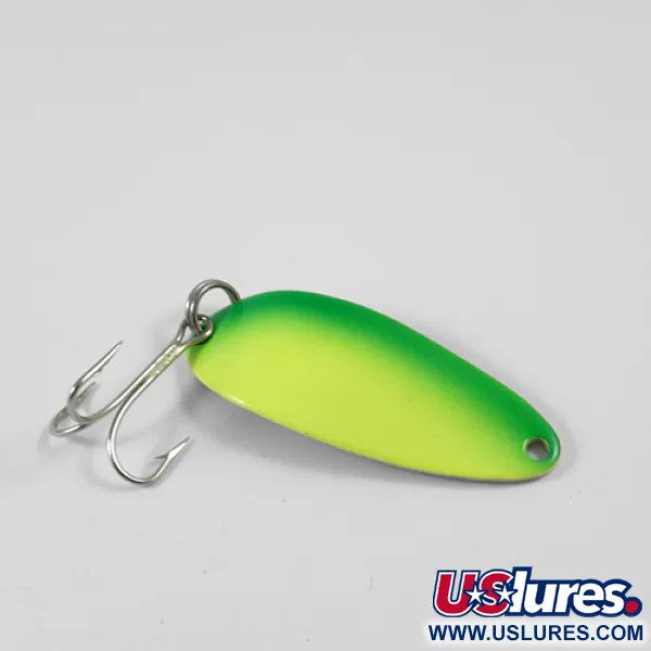 Vintage  Seneca Little Cleo (Hula Girl), 1/3oz Yellow / Green / Nickel fishing spoon #3053