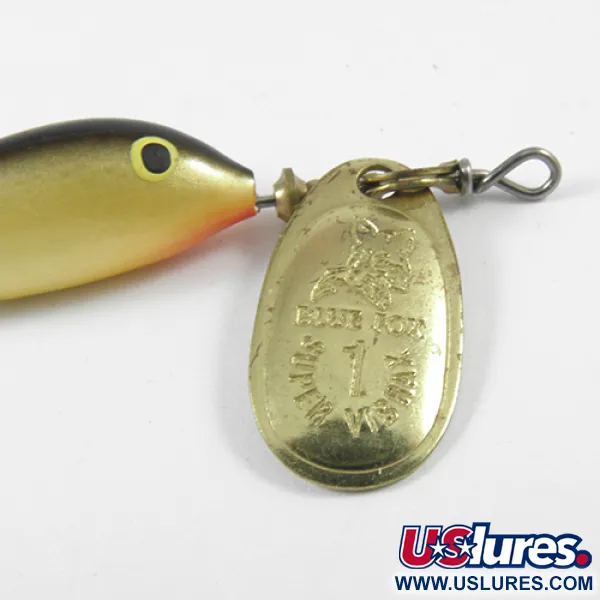 Vintage   Blue Fox Vibrax Minnow Spin 1, 1/8oz Brass spinning lure #3064