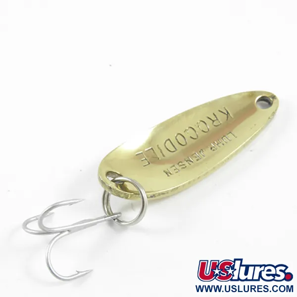 Vintage  Luhr Jensen Krocodile, 1/3oz Hammered Brass fishing spoon #3070