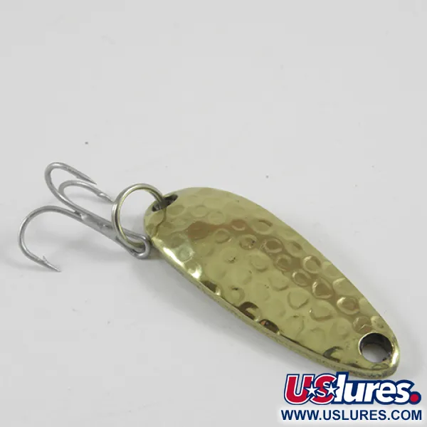 Vintage  Luhr Jensen Krocodile, 1/3oz Hammered Brass fishing spoon #3070