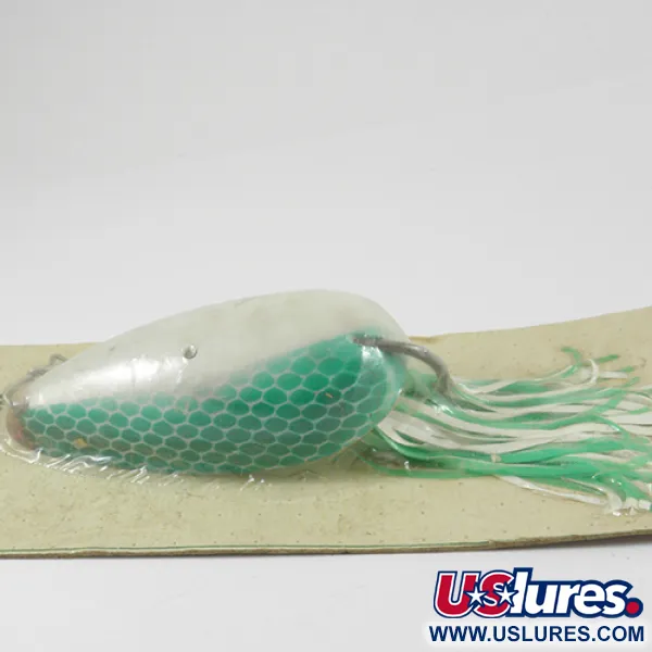  Hydro Lures Weedless Hydro Spoon, 3/5oz White / Green fishing spoon #3074