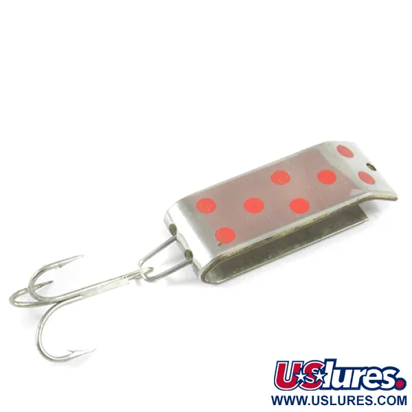Vintage   Jake's Lures Lil Jake, 1/3oz Nickel / Red fishing spoon #3085