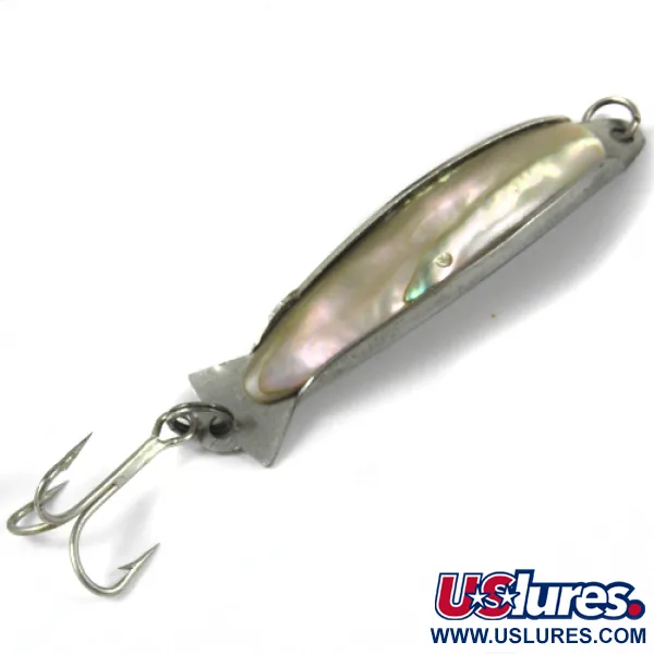 Vintage   Compac, 2/5oz Nickel / Pearl fishing spoon #3091