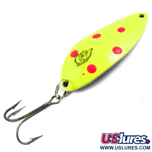 Vintage  Eppinger Dardevle Devle Dog 7700, 1/2oz Yellow / Red / Nickel fishing spoon #3095