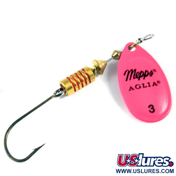   Mepps Aglia Hot Pink 3, 1/4oz Fluorescent Pink fishing spoon #3106