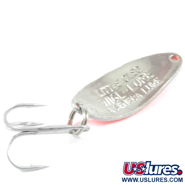 Vintage  Seneca Little Cleo UV, 1/4oz Fluorescent Orange / White / Nickel fishing spoon #3108