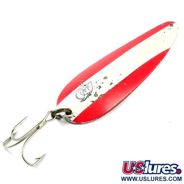 Vintage  Eppinger Dardevle, 1oz White / Red / Nickel fishing spoon #3113