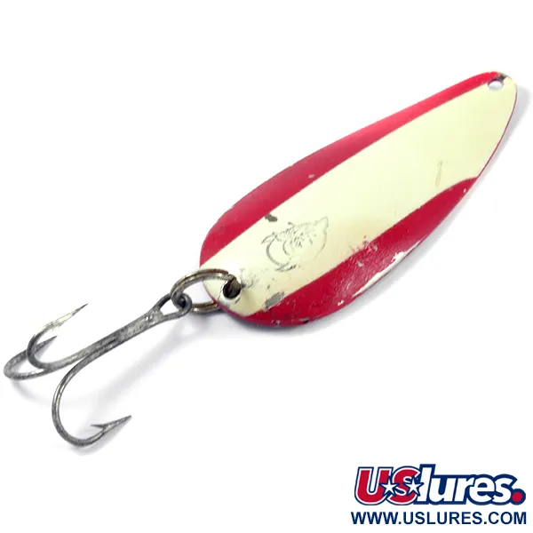 Vintage  Eppinger Dardevle Dardevlet , 3/4oz Red / White / Nickel fishing spoon #3114