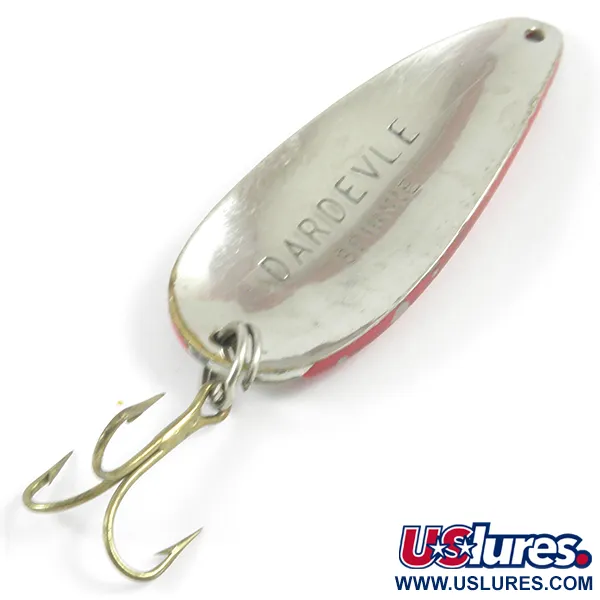 Vintage  Eppinger Dardevle Spinnie, 1/3oz Red / White / Nickel fishing spoon #3115