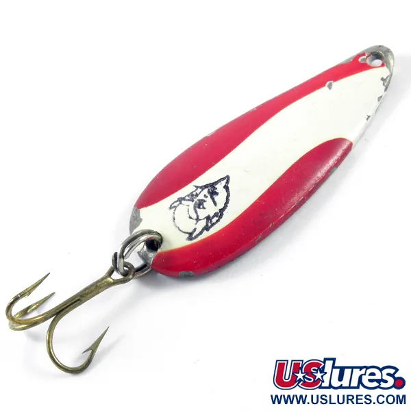 Vintage  Eppinger Dardevle Spinnie, 1/3oz Red / White / Nickel fishing spoon #3115