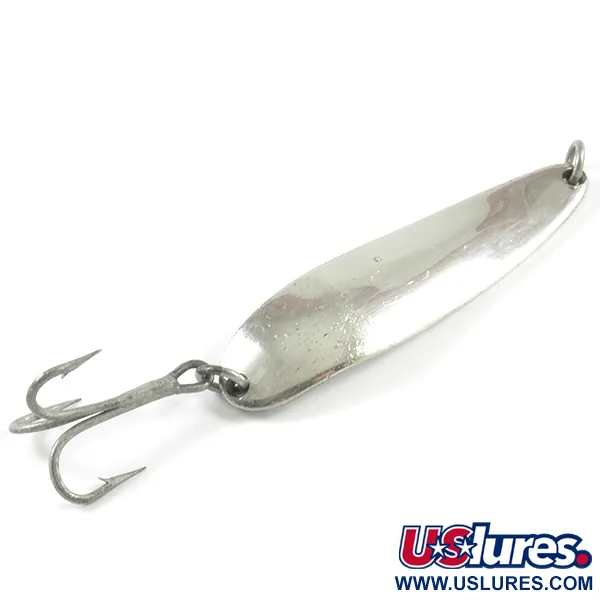 Vintage  Luhr Jensen Krocodile Die #4, 3/5oz Nickel fishing spoon #3116