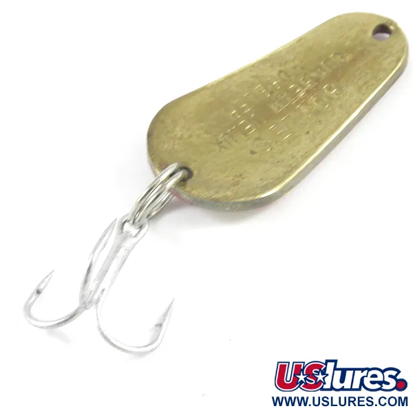 Vintage  Other Boyle's Sunbeam Delux Wobbler , 1/3oz Red / White / Brass fishing spoon #3122