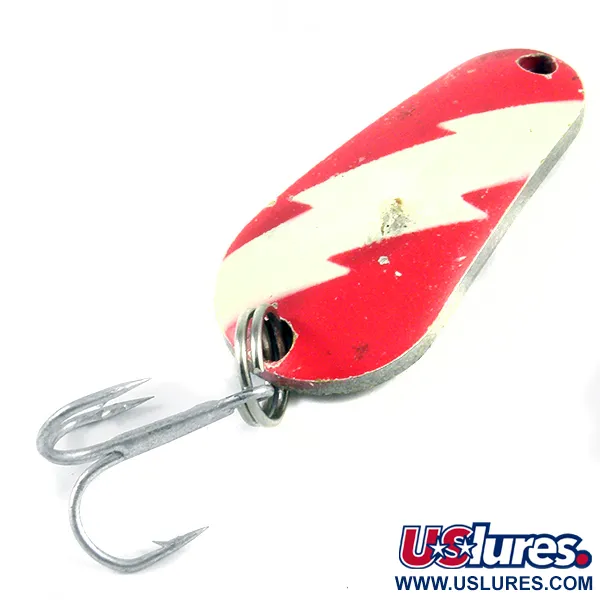 Vintage  Other Boyle's Sunbeam Delux Wobbler , 1/3oz Red / White / Brass fishing spoon #3122