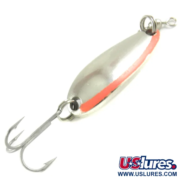 Vintage  Luhr Jensen Krocodile, 1/3oz Nickel / Red fishing spoon #3123