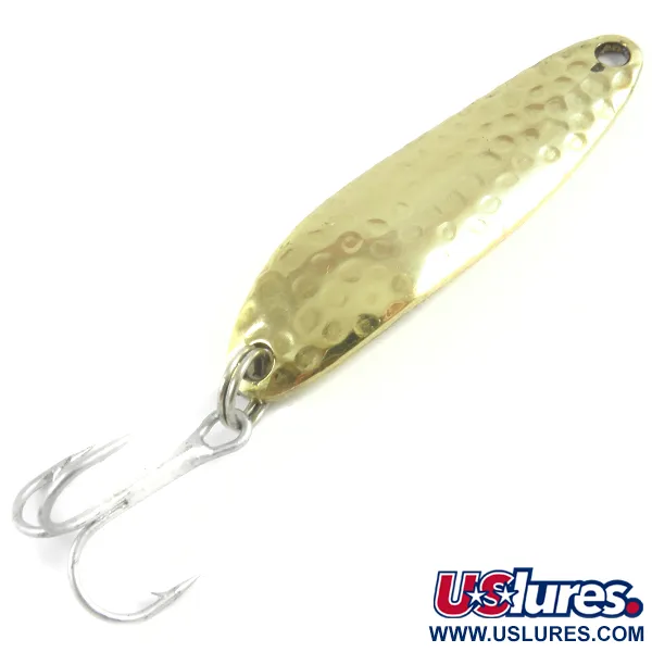Vintage  Luhr Jensen Krocodile Die #3, 1/3oz Hammered Brass fishing spoon #3125