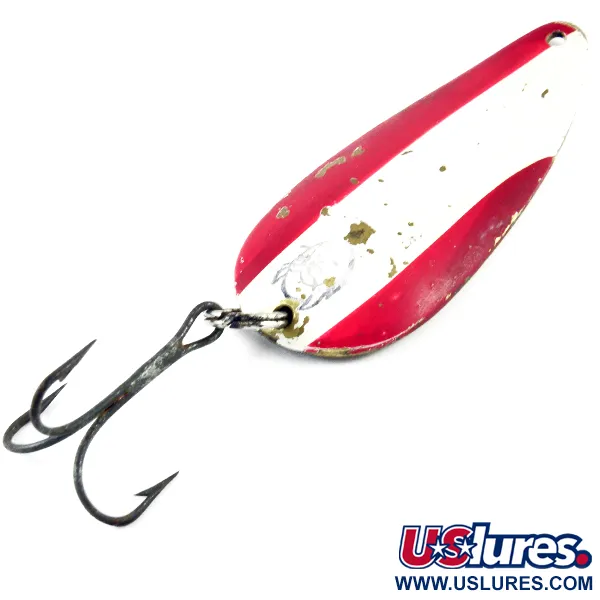 Vintage  Eppinger Dardevle Dardevlet , 3/4oz Red / White / Brass fishing spoon #3133