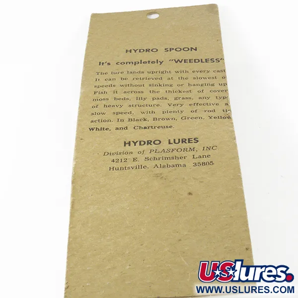  Hydro Lures Weedless Hydro Spoon, 3/5oz Green fishing spoon #3139
