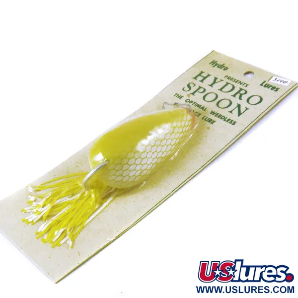  Hydro Lures Weedless Hydro Spoon, 3/5oz Yellow fishing spoon #3140