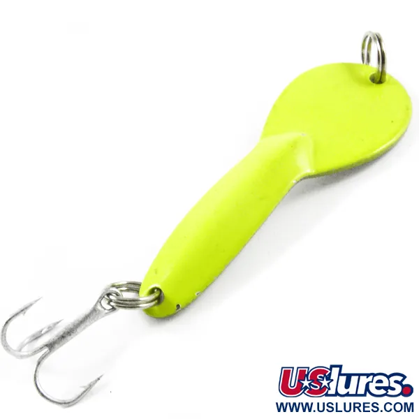 Vintage  Acme Dazzler #2, 1/4oz Yellow / Nickel fishing spoon #3143