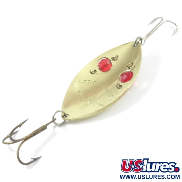 Vintage  Hofschneider Red Eye Wiggler, 1oz Brass / Red Eyes fishing spoon #3158