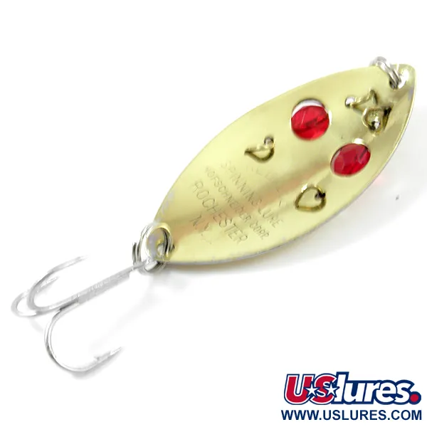 Vintage  Hofschneider Red Eye junior, 2/5oz Brass / Red Eyes fishing spoon #3159