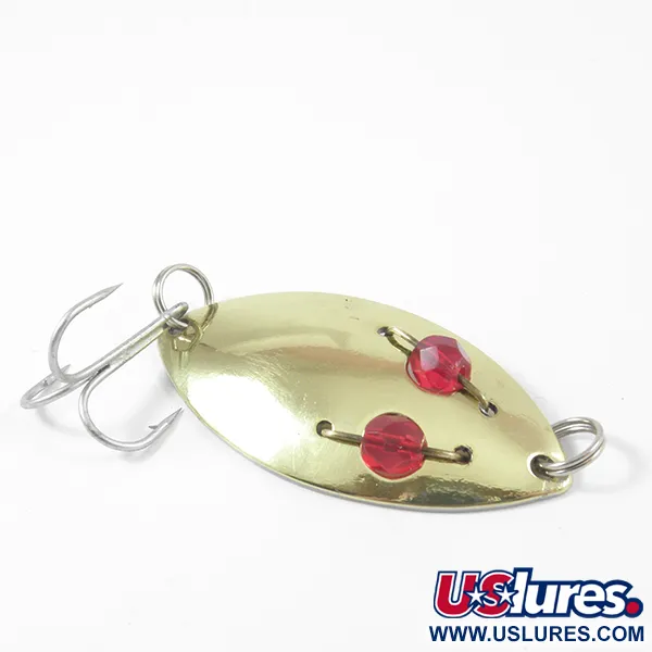 Vintage  Hofschneider Red Eye junior, 2/5oz Brass / Red Eyes fishing spoon #3159