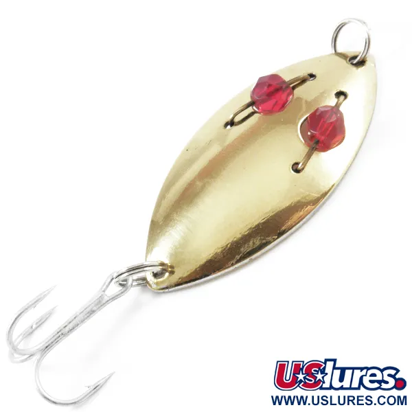 Vintage  Hofschneider Red Eye junior, 2/5oz Brass / Red Eyes fishing spoon #3159