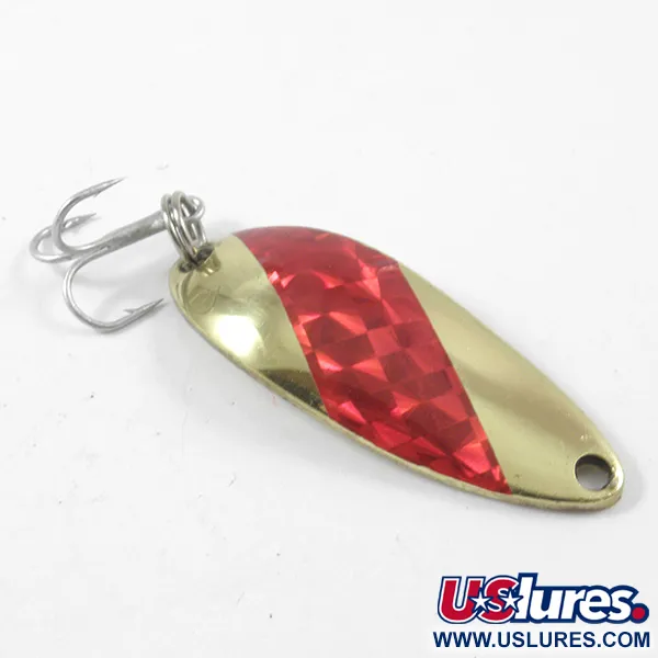 Vintage  Luhr Jensen Little Jewel, 1/3oz Gold / Red fishing spoon #3174