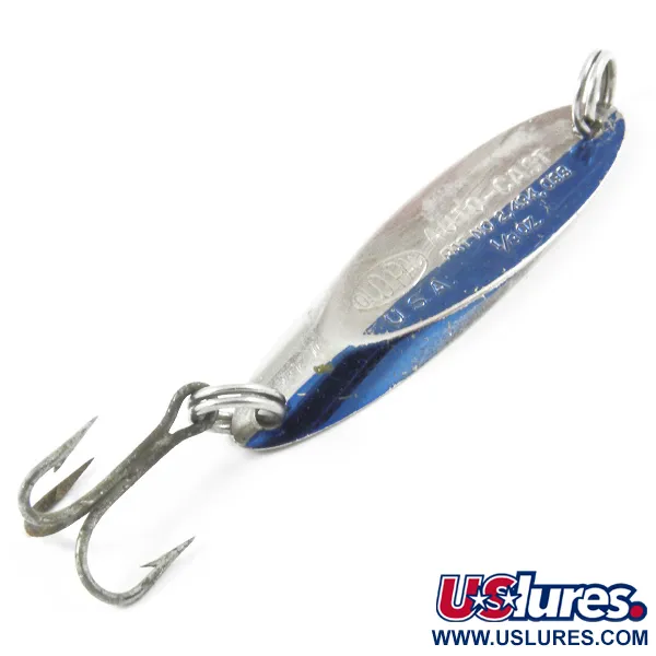 Vintage  Old Pal Woodstream Auto-cast, 1/8oz Nickel / Blue fishing spoon #3186
